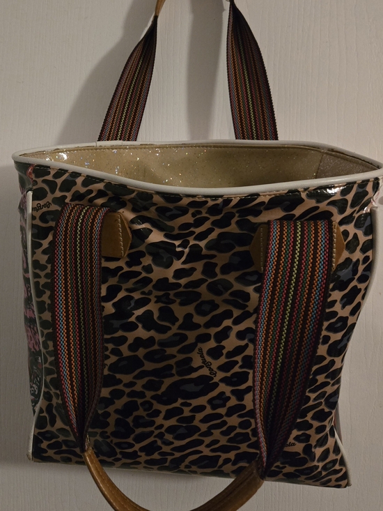 Consuela Handbags - Consuela Leopard-Print Tote with Multicolor Striped Handles